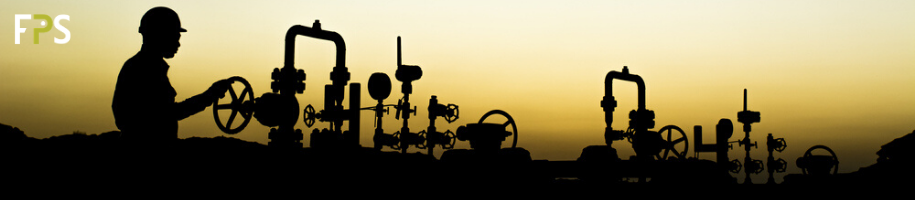 oil worker at sunset